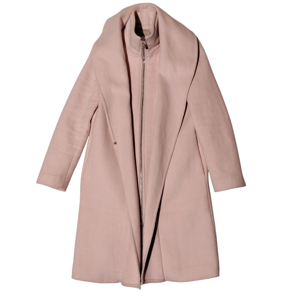 Club Monaco Womens Blush Pink Wool Blend Shawl Collar Zip Front Coat Size S